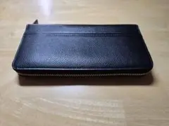 レザー長財布 黒 ファスナー式