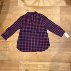 innowave レッド・ネイビー チェック 長袖シャツ