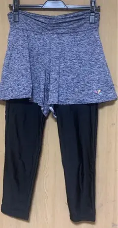 レギンス付きショートパンツレディースS グレー/ブラック