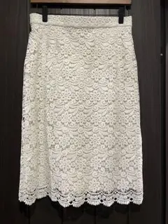 UNIQLO レースタイトスカート 38 ホワイト