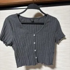 SHEIN半袖リブカットソー★ショート丈カーディガン