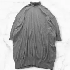 【美品】ミズイロインド 襟付き　ドルマンニットワンピース　オーバーサイズ