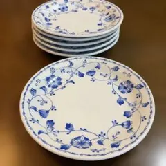 美品 【飛鳥窯】 青い花模様の陶器皿 プレート大皿 - メルカリ