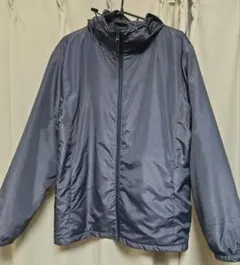 ダークブルー ナイロンジャケット フード付き