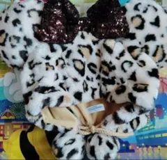 ディズニー　ミニー　ヒョウ柄　レオパード　ファンキャップ　茶色