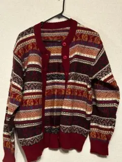 ストライプ柄ニットカーディガン