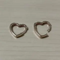 ピンクゴールドハート型ピアス　両耳用　ニッケルフリー