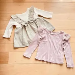 GAP フリル付きピンク 長袖 Tシャツ リボン　80 90