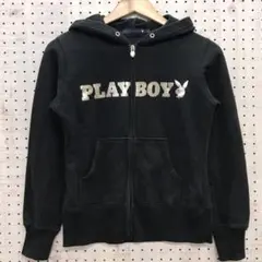 Y2K ストリート 古着 PLAYBOY ジップアップ スウェットパーカー
