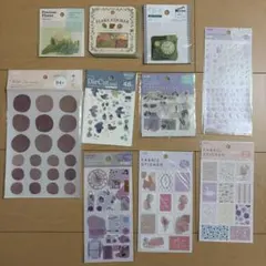 100均 シール フレーク 紫 緑 まとめ売り 10点