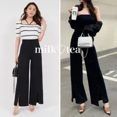 新品タグ付 ロイヤルパーティー ラインストーンカットワイドパンツ F ブラックのサムネイル
