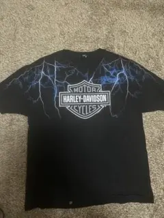 ハーレーダビッドソン Tシャツ 稲妻 ライトニング サンダー　黒　Lサイズのサムネイル