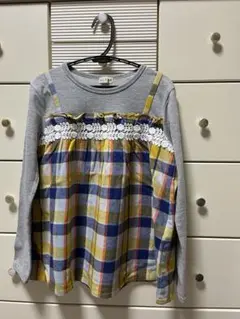 長袖カットソー　チェック柄　秋物