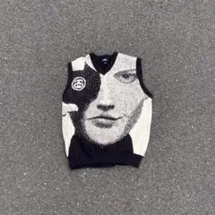 Stussy 顔グラフィック ニットベスト M 古着　ビンテージ　希少のサムネイル