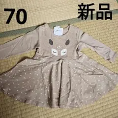新品 H&M ワンピース 70 女の子 長袖　ベビー服　ベビー用ドレス