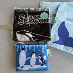 kamogawシーワールドタオルとペンギンエコバッグセット