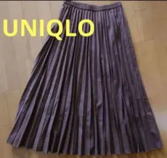 UNIQLO ユニクロ プリーツロングスカート ブラウン ウエストゴム 上品