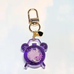 シャカシャカキーホルダー シェイカー ハンドメイド 時計 紫