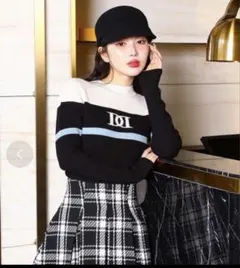 darich カラーラインDD リブニットトップス