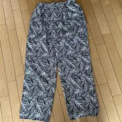 ショコラフィネローブ ⭐︎総柄パンツ ウエストゴム グレー×白