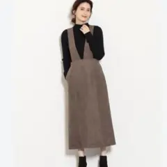 Green label relaxing ジャンパースカート スエード ブラウン