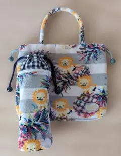 ✨フェイラー❌バーニーズニューヨーク パイナップル柄 手つき巾着＆ボトルポーチ