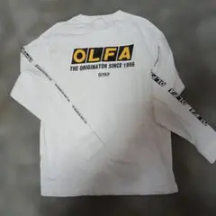 OLFA 長袖カットソー ホワイト ロゴプリント