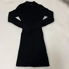 one way ブラック ニットワンピース 長袖