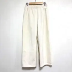 裏起毛 イージーパンツ アイボリー ウエストゴム あったか ルームウェア