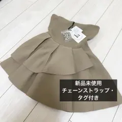 polaura チェーンストラップペプラムニットベアトップ - メルカリ