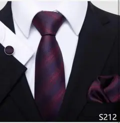 レッド ストライプ ネクタイセット