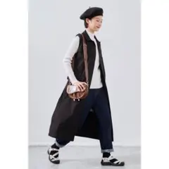 新品【On One’s Own 】ミリタリーロングベスト・ミリタリー風ワンピース
