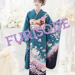 美品 正絹振袖フルセット 赤色 振袖 桜 鞠柄 成人式 に 駒刺繍有り