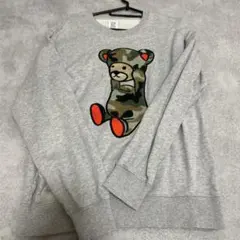 グレー クマ カモフラージュ トレーナー