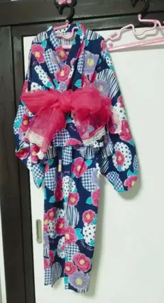 メゾピアノ 椿柄2WAY浴衣 セパレート 新品 メゾピアノジュニア150 160