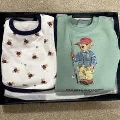 ポロベアbyラルフローレン　ロンパース＆涎掛けセット 3M 60cm