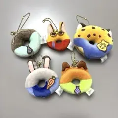 ディズニー ズートピア 10周年記念ドーナツ型マスコットチェーン　5個セット