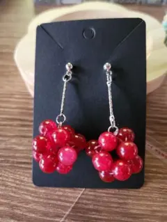 ハンドメイド ビーズピアス