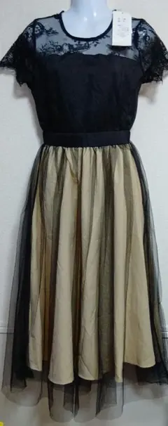 最終値下げバーゲン価格新品エレガントなパーティードレスウエスト切替ワンピース