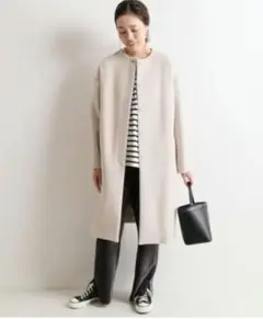 美品 ヘルノ ESTERNO OUTSIDE ノーカラーコート 薄手 44 - メルカリ