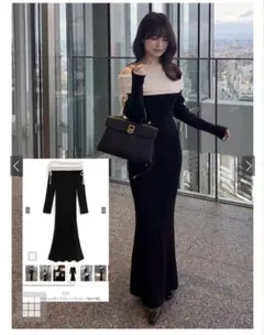 GRL 2wayオフショルダーリブニットワンピース