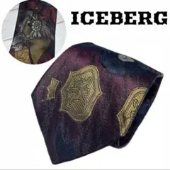 ICEBERG ネクタイ シルク100% 総柄 イタリア製 ボルドー系のサムネイル