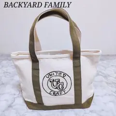 バックヤードファミリー キャンバストート バッグ A4 カーキ ロゴ コットン