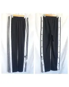 ａｄｉｄａｓ アディダス スナップパンツ トラックパンツ ジャージパンツ黒白