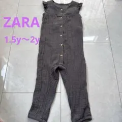 ZARA ザラ　ガーゼ素材　前ボタン　サロペット　1.5y〜2y