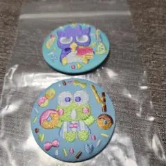 サンリオキャラクター刺繍ピンバッジ2個セット
