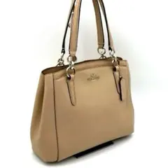 COACH コーチ 2WAY トートバッグ ベージュ レザー ショルダーバッグ
