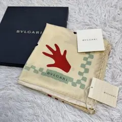 【箱付き】BVLGARI スカーフ　大判　シルク　ハンド柄　総柄のサムネイル