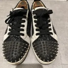 クリスチャンルブタン スタッズ レザー ブラック スニーカー ブラックホワイト
