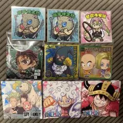 ウエハースシール　鬼滅の刃　ワンピース　ステッカーシール　セット 9枚　まとめ